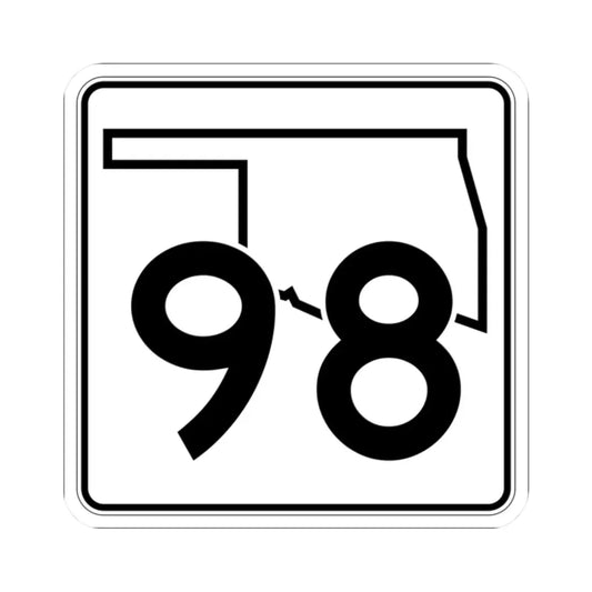 Oklahoma State Highway 98 (Oklahoma) (Road Sign) STICKER Vinyl Kiss-Cut Decal 2 Inch White - The Sticker Space
