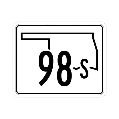 Oklahoma State Highway 98S (Oklahoma) (Road Sign) STICKER Vinyl Kiss-Cut Decal 3 Inch White - The Sticker Space