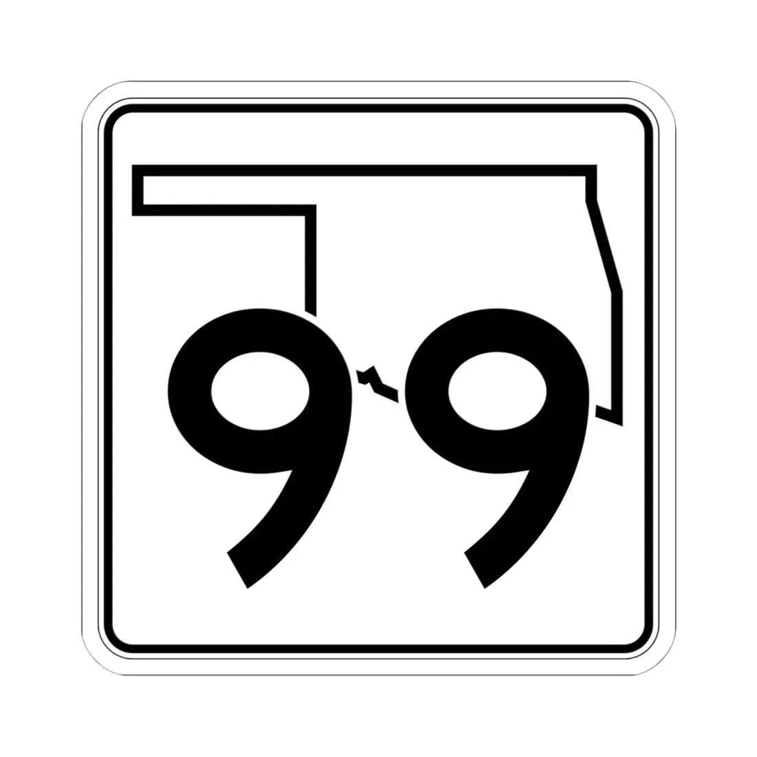 Oklahoma State Highway 99 (Oklahoma) (Road Sign) STICKER Vinyl Kiss-Cut Decal 6 Inch White - The Sticker Space
