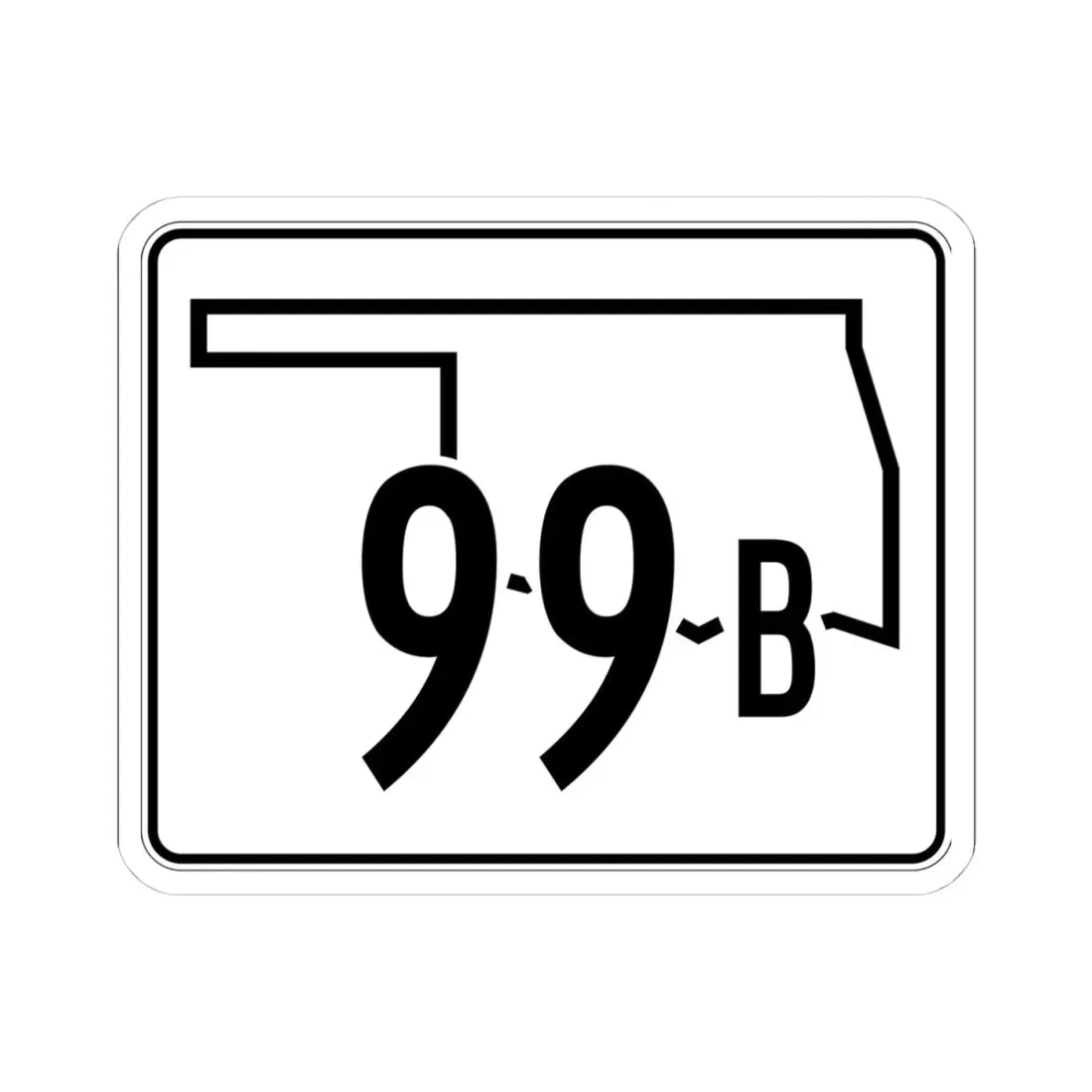 Oklahoma State Highway 99B (Oklahoma) (Road Sign) STICKER Vinyl Kiss-Cut Decal 4 Inch White - The Sticker Space