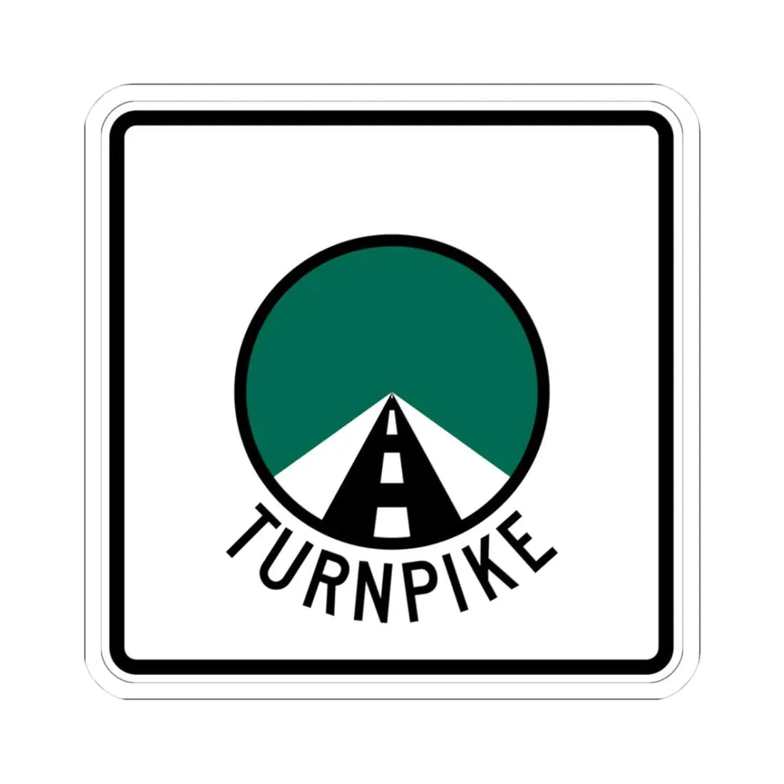 Oklahoma Turnpike template (Oklahoma) (Road Sign) STICKER Vinyl Kiss-Cut Decal 3 Inch White - The Sticker Space