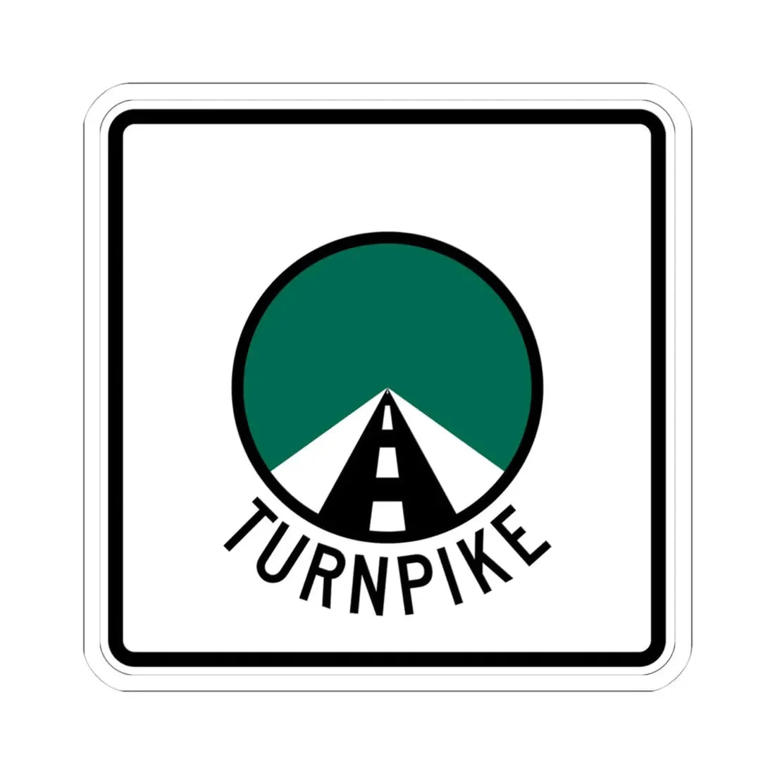 Oklahoma Turnpike template (Oklahoma) (Road Sign) STICKER Vinyl Kiss-Cut Decal 4 Inch White - The Sticker Space
