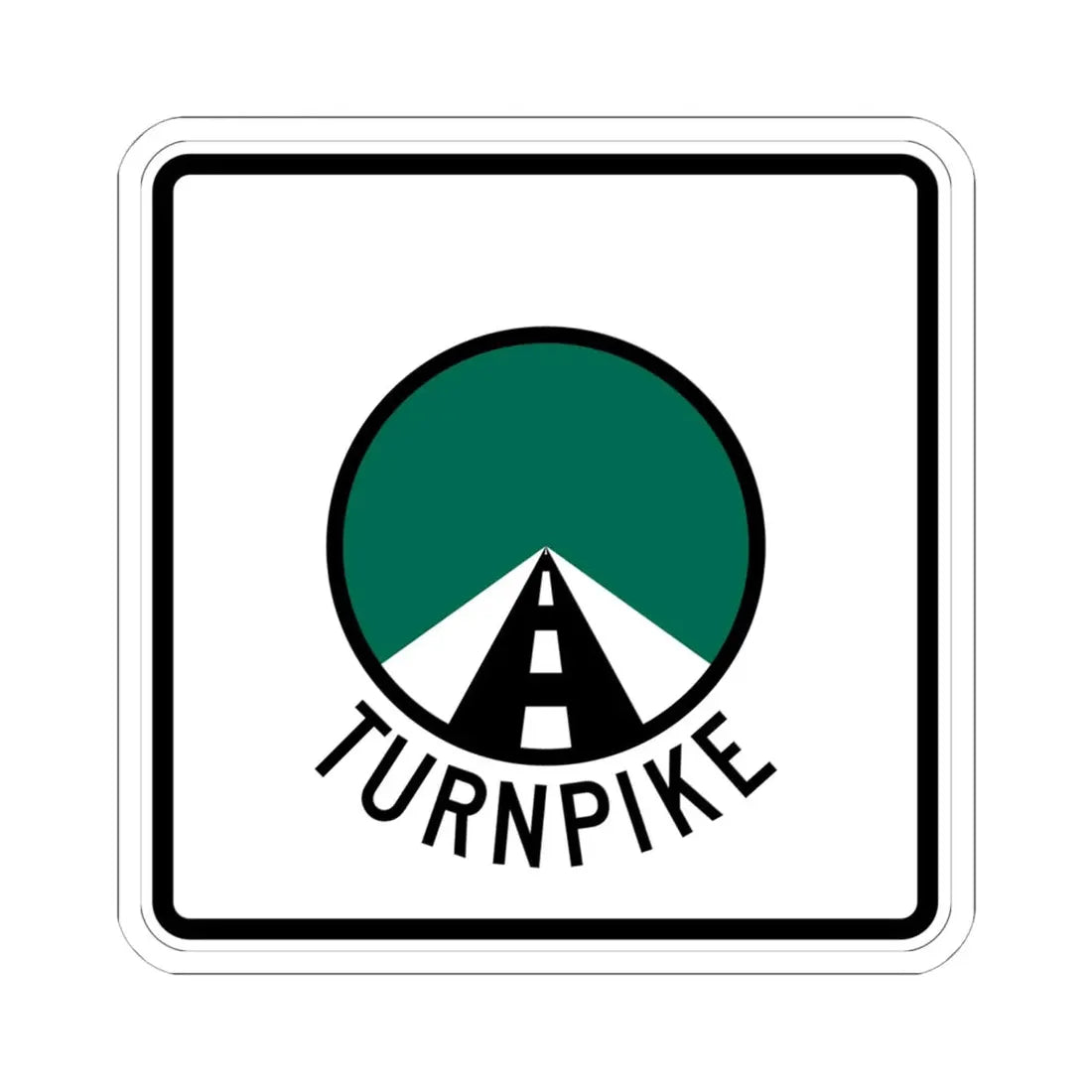 Oklahoma Turnpike template (Oklahoma) (Road Sign) STICKER Vinyl Kiss-Cut Decal 6 Inch White - The Sticker Space