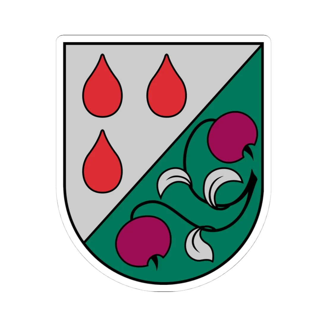 Olaine COA (Latvia) (Coat of Arms) STICKER Vinyl Kiss-Cut Decal 4 Inch White - The Sticker Space