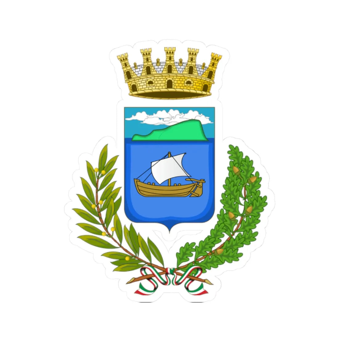 Olbia-Stemma (Italy) (Coat of Arms) STICKER Vinyl Kiss-Cut Decal - The Sticker Space