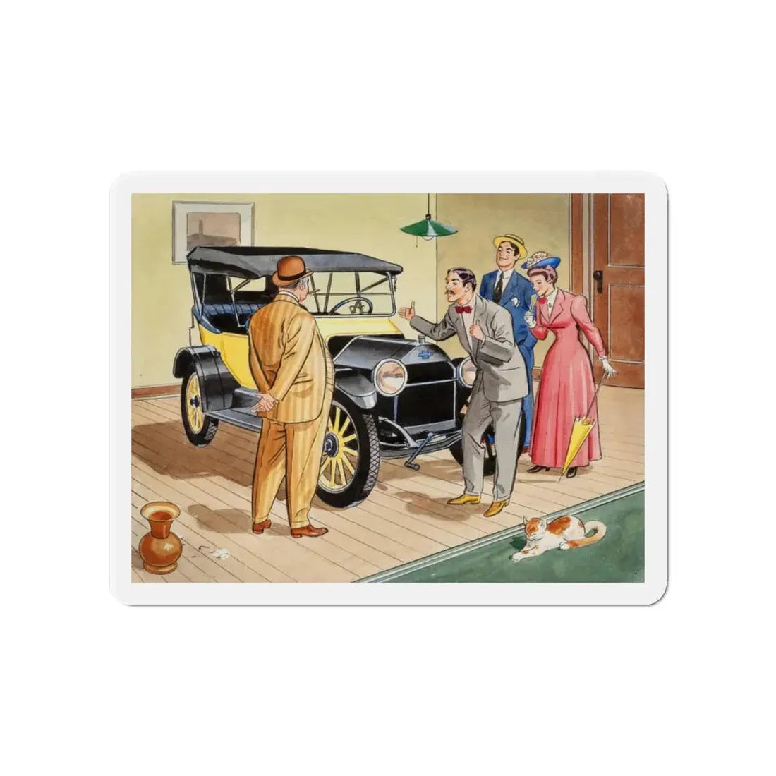 Old Chevy Touring Car (Magazine Illustration) Refrigerator Magnet 4 Inch - The Sticker Space