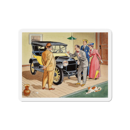 Old Chevy Touring Car (Magazine Illustration) Refrigerator Magnet-4" x 4"-The Sticker Space