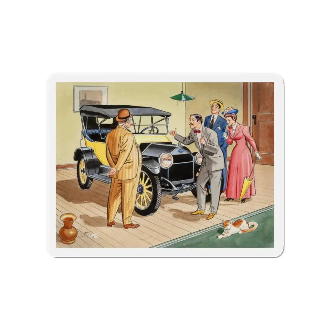 Old Chevy Touring Car (Magazine Illustration) Refrigerator Magnet - The Sticker Space