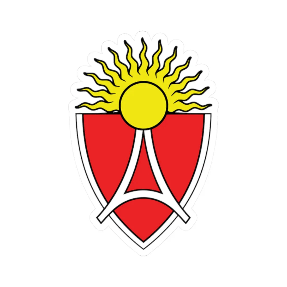 Old coat of arms of Aerodrom Municipality (North Macedonia) (Coat of Arms) STICKER Vinyl Kiss-Cut Decal 2 Inch White - The Sticker Space