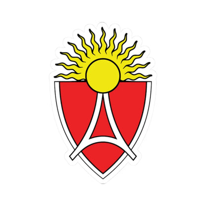 Old coat of arms of Aerodrom Municipality (North Macedonia) (Coat of Arms) STICKER Vinyl Kiss-Cut Decal 2 Inch White - The Sticker Space