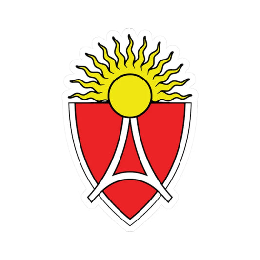 Old coat of arms of Aerodrom Municipality (North Macedonia) (Coat of Arms) STICKER Vinyl Kiss-Cut Decal 2 Inch White - The Sticker Space