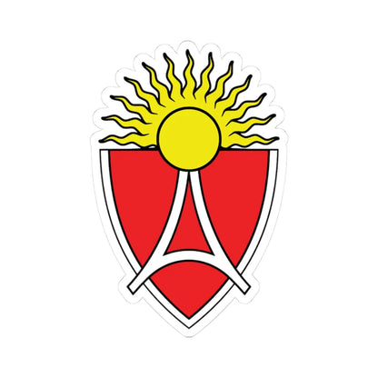 Old coat of arms of Aerodrom Municipality (North Macedonia) (Coat of Arms) STICKER Vinyl Kiss-Cut Decal 3 Inch White - The Sticker Space