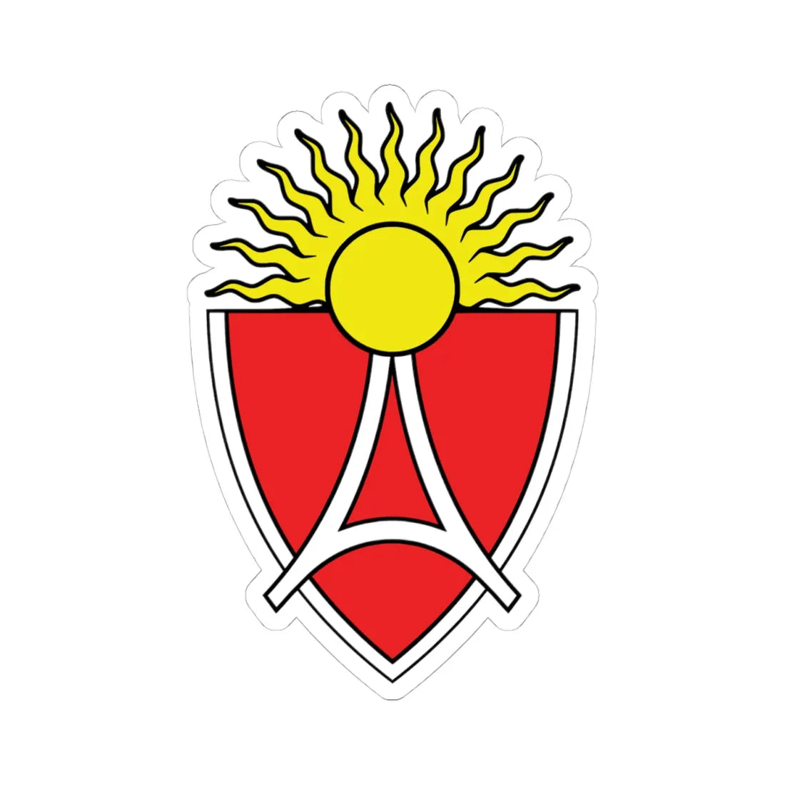 Old coat of arms of Aerodrom Municipality (North Macedonia) (Coat of Arms) STICKER Vinyl Kiss-Cut Decal 4 Inch White - The Sticker Space