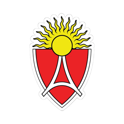 Old coat of arms of Aerodrom Municipality (North Macedonia) (Coat of Arms) STICKER Vinyl Kiss-Cut Decal 4 Inch White - The Sticker Space