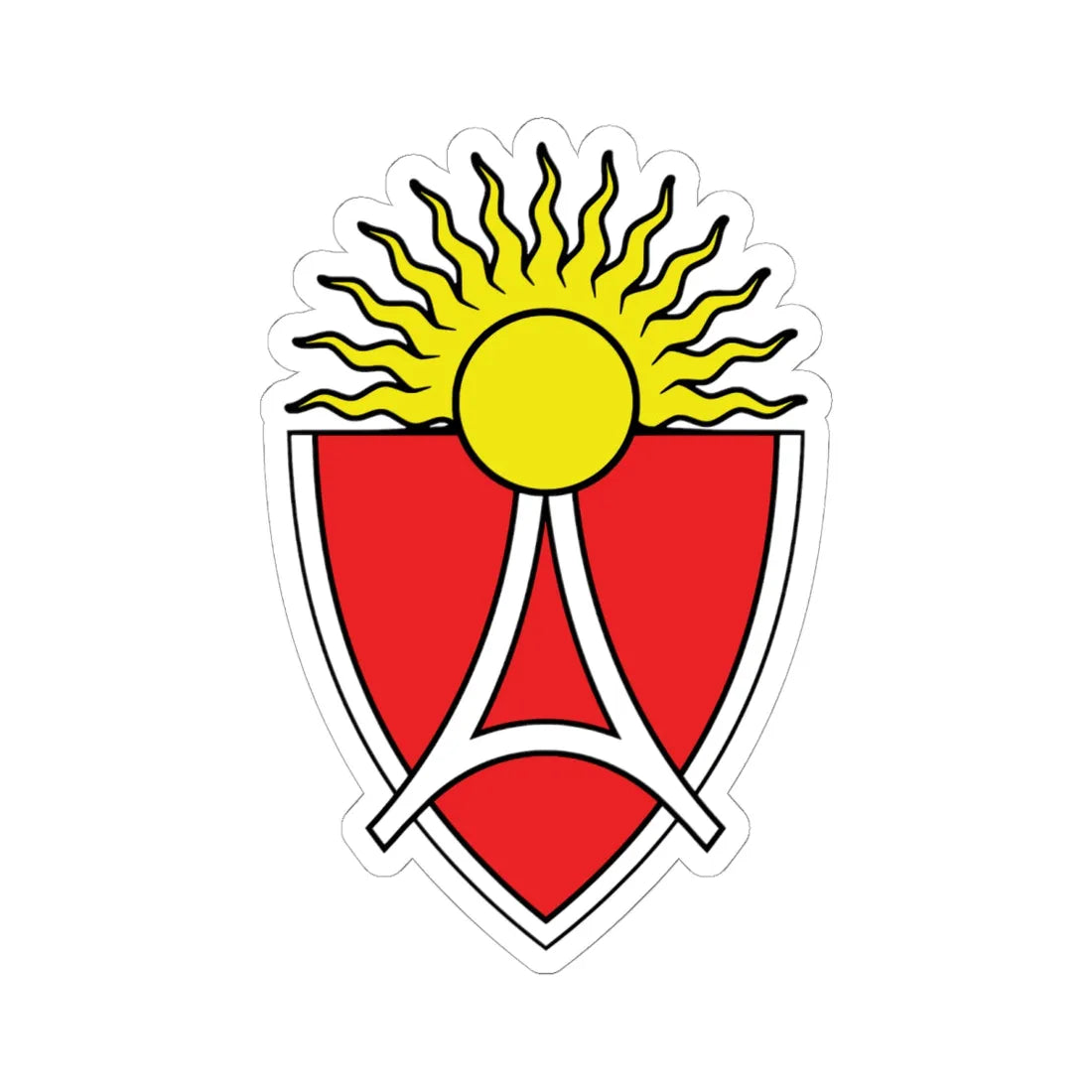 Old coat of arms of Aerodrom Municipality (North Macedonia) (Coat of Arms) STICKER Vinyl Kiss-Cut Decal 6 Inch White - The Sticker Space