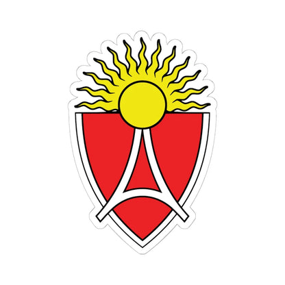 Old coat of arms of Aerodrom Municipality (North Macedonia) (Coat of Arms) STICKER Vinyl Kiss-Cut Decal 6 Inch White - The Sticker Space