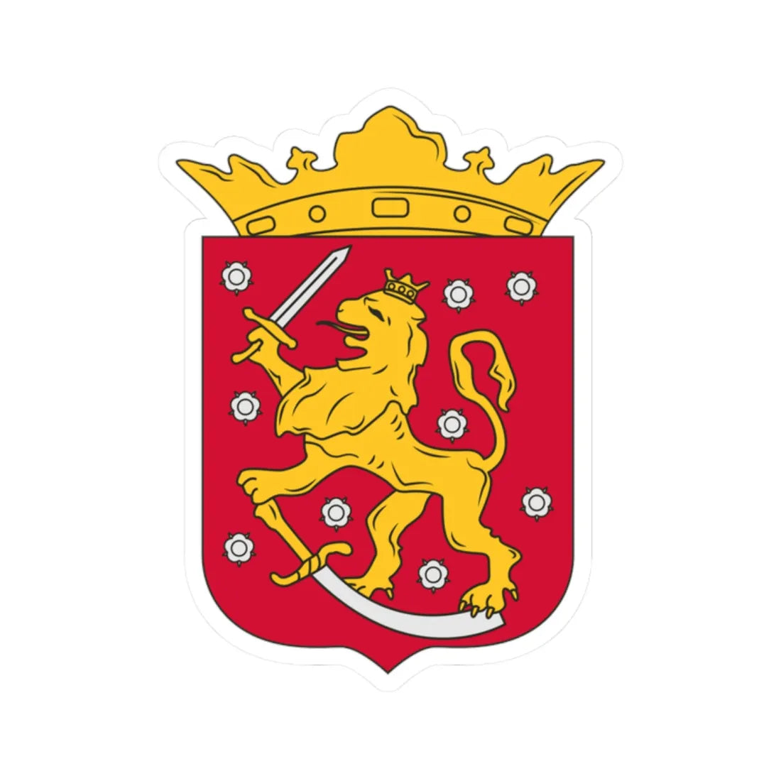 Old coat of arms of Finland (Finland) (Coat of Arms) STICKER Vinyl Kiss-Cut Decal 2 Inch White - The Sticker Space