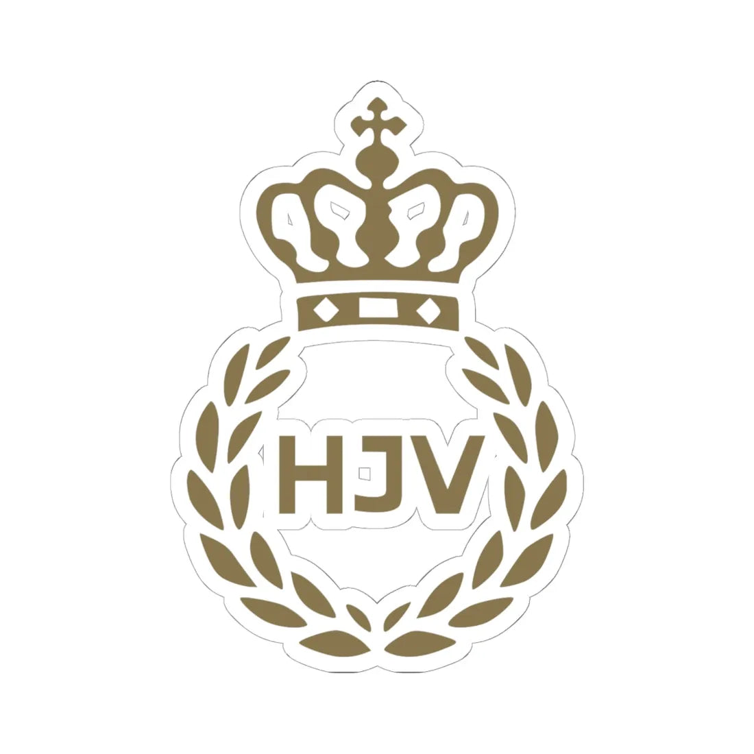 Old Danish Home Guard logo (Denmark) (Coat of Arms) STICKER Vinyl Kiss-Cut Decal 6 Inch White - The Sticker Space