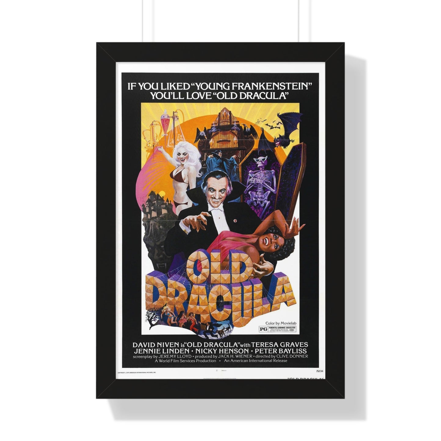 OLD DRACULA 1974 - Framed Movie Poster-16″ x 24″-The Sticker Space