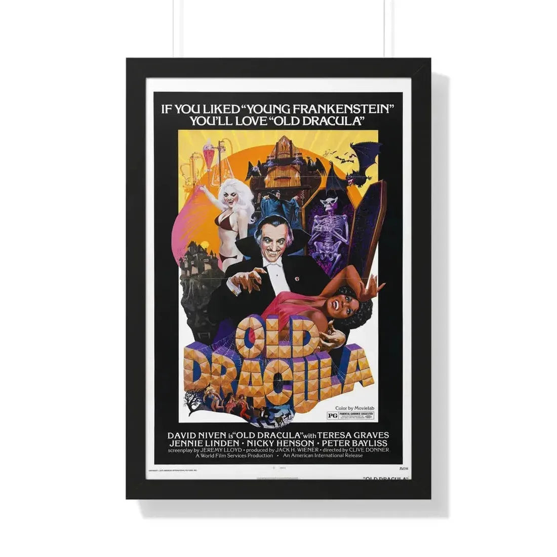 OLD DRACULA 1974 - Framed Movie Poster - The Sticker Space