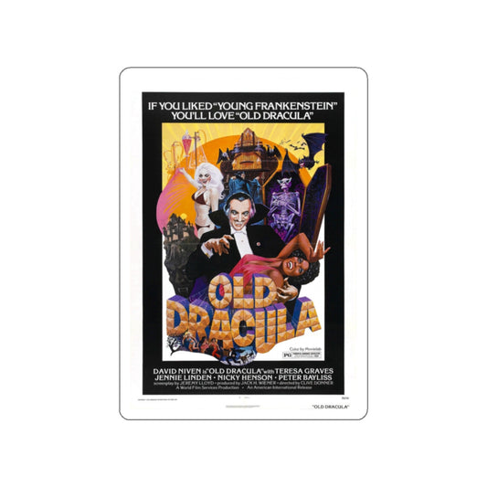 OLD DRACULA 1974 Movie Poster STICKER Vinyl Die-Cut Decal-White-The Sticker Space