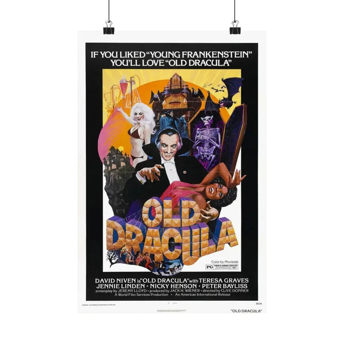 OLD DRACULA 1974 - Paper Movie Poster - The Sticker Space