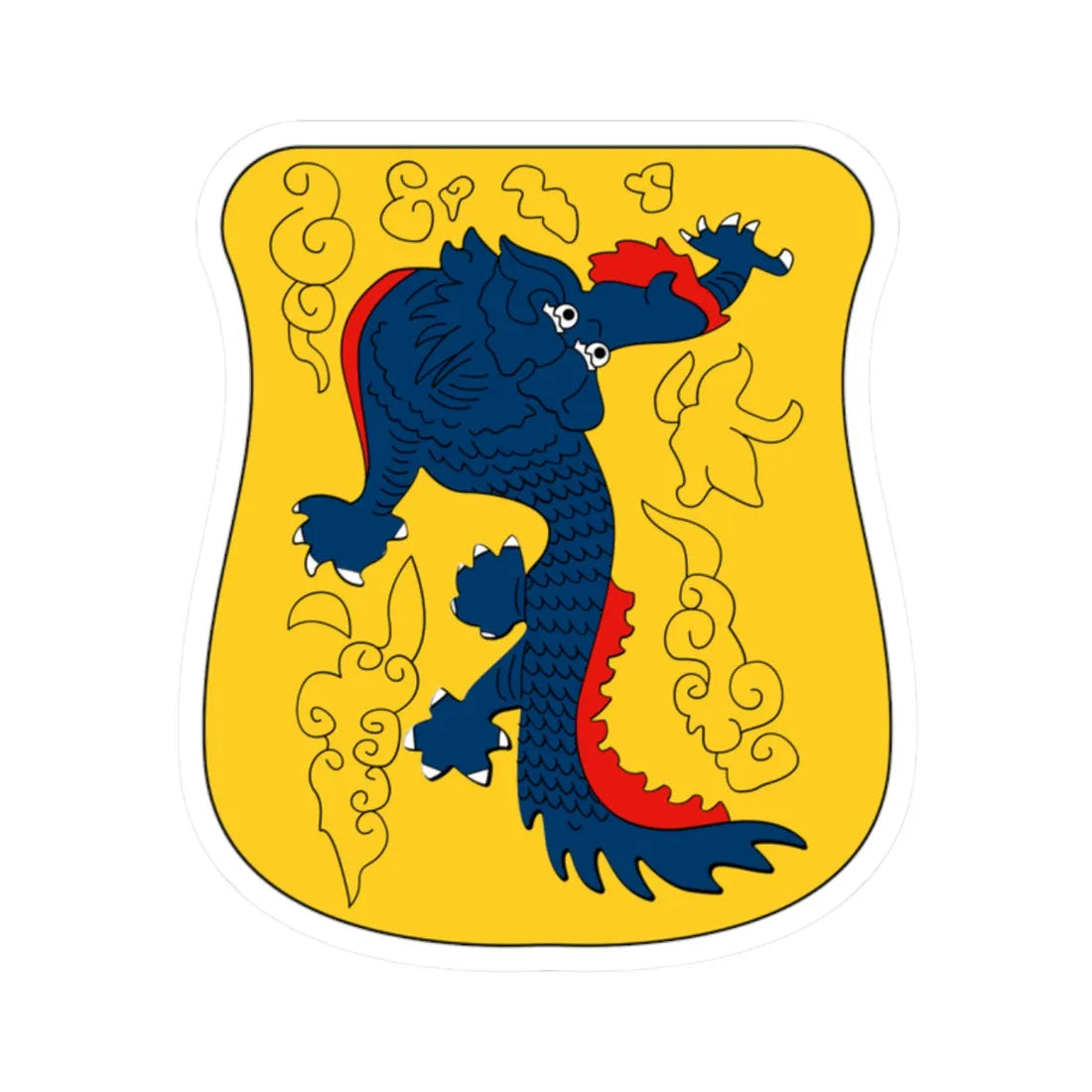 Old emblem of Shanghai (China) (Coat of Arms) STICKER Vinyl Kiss-Cut Decal 2 Inch White - The Sticker Space