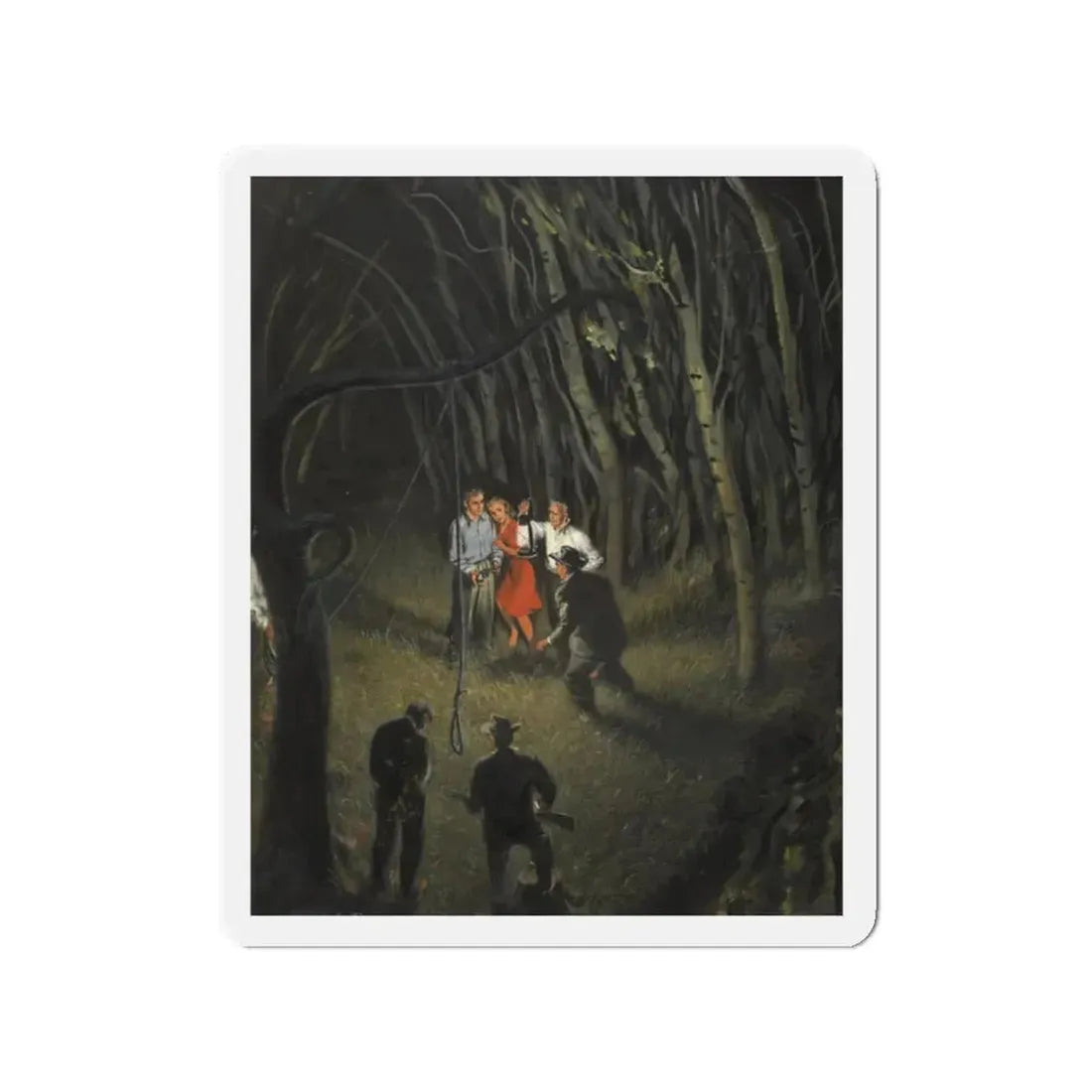 Old Feuds Never Die, Saturday Evening Post illustration (Magazine Illustration) Refrigerator Magnet 2 Inch - The Sticker Space