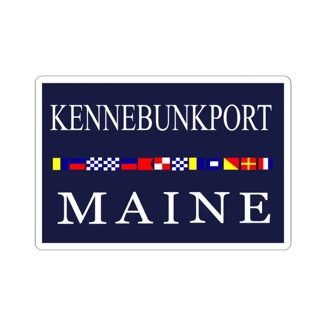 Old Flag of Kennebunkport Maine (United States) STICKER Vinyl Kiss-Cut Decal 3 Inch White - The Sticker Space