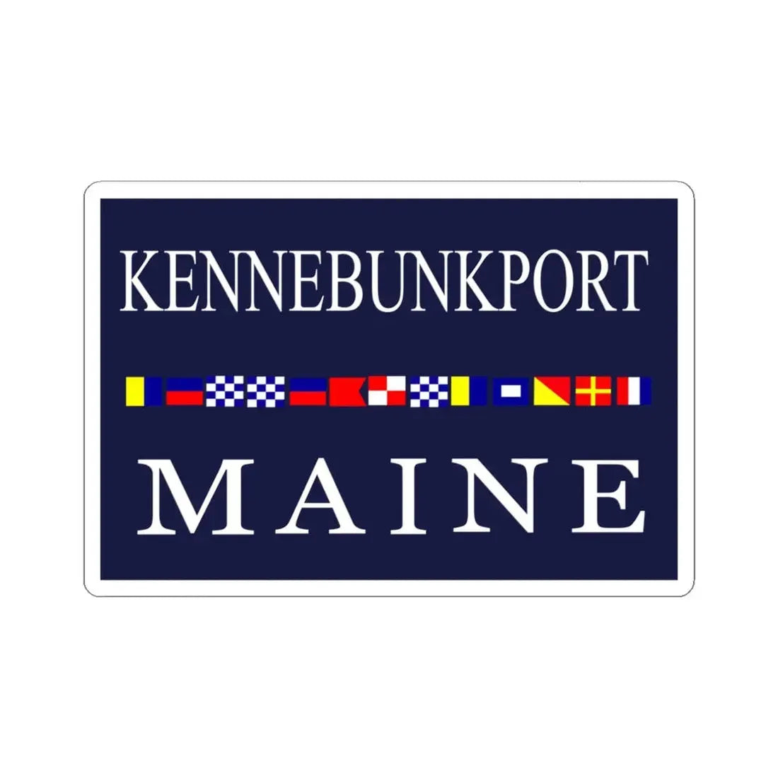 Old Flag of Kennebunkport Maine (United States) STICKER Vinyl Kiss-Cut Decal 6 Inch White - The Sticker Space