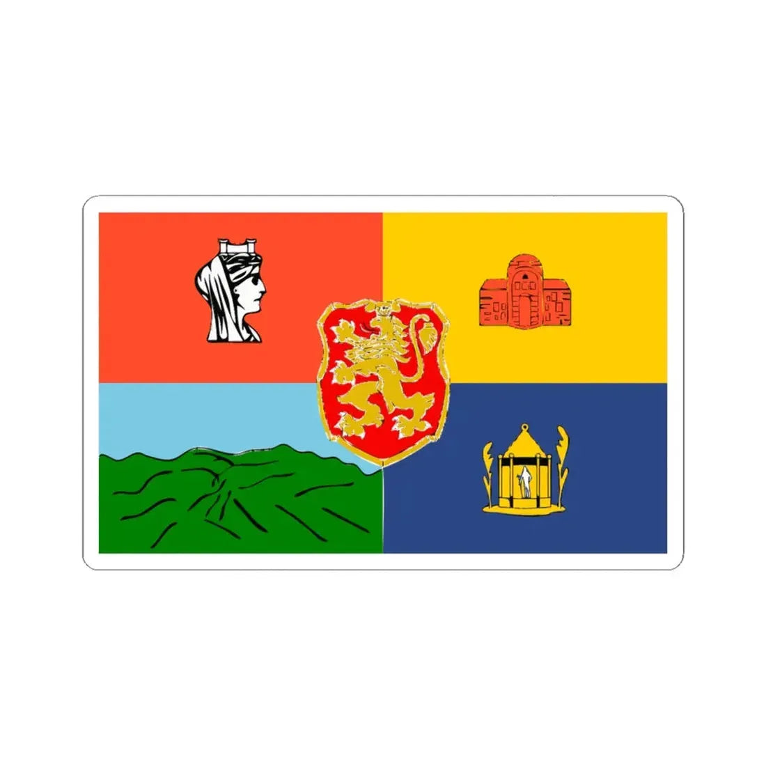 Old Flag of Sofia (Bulgaria) STICKER Vinyl Kiss-Cut Decal 6 Inch White - The Sticker Space