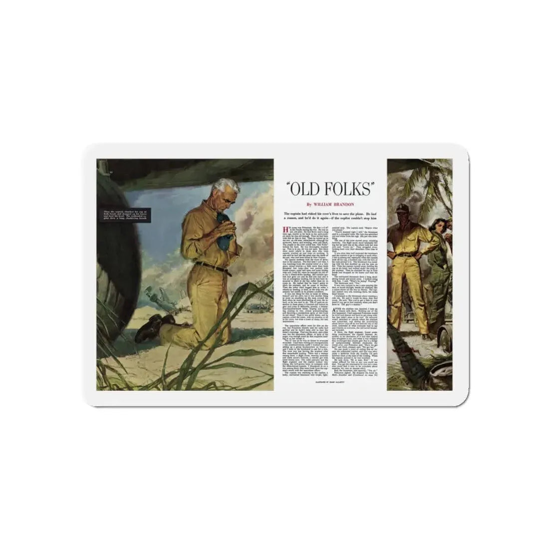 Old Folks, Collier's, April 12, 1952 (Magazine Illustration) Refrigerator Magnet - The Sticker Space