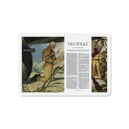 Old Folks, Collier's, April 12, 1952 (Magazine Illustration) Refrigerator Magnet - The Sticker Space