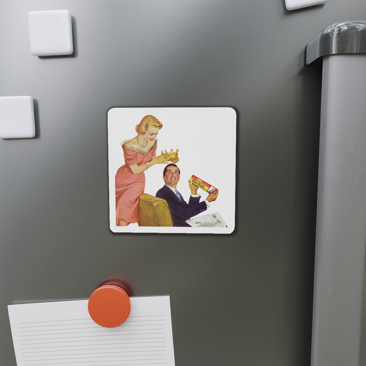 Old Gold cigarette ad, Woman's Day, June 1952 (Magazine Illustration) Refrigerator Magnet-The Sticker Space