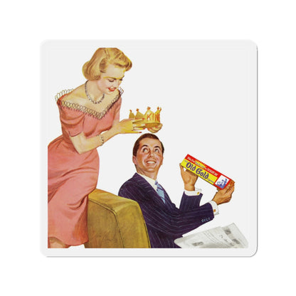 Old Gold cigarette ad, Woman's Day, June 1952 (Magazine Illustration) Refrigerator Magnet-2" x 2"-The Sticker Space