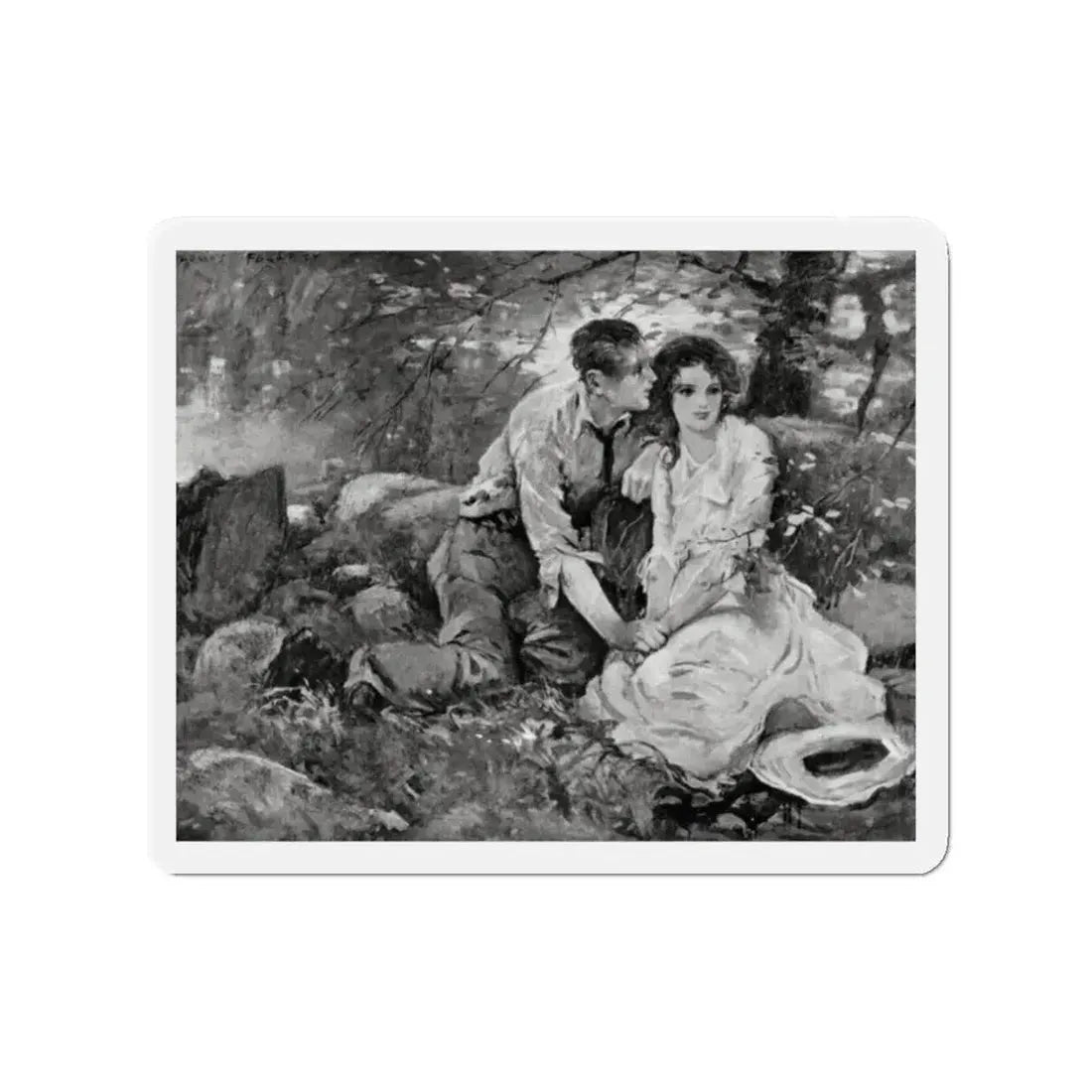 Old Maid Caroline, McCall's magazine, July 1922 (Magazine Illustration) Refrigerator Magnet 2 Inch - The Sticker Space