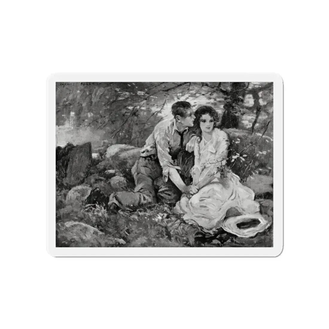 Old Maid Caroline, McCall's magazine, July 1922 (Magazine Illustration) Refrigerator Magnet 4 Inch - The Sticker Space