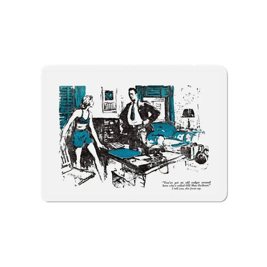 Old Man Owlhoot (2), Blue Book Magazine, April 1948 (Magazine Illustration) Refrigerator Magnet 6 Inch - The Sticker Space