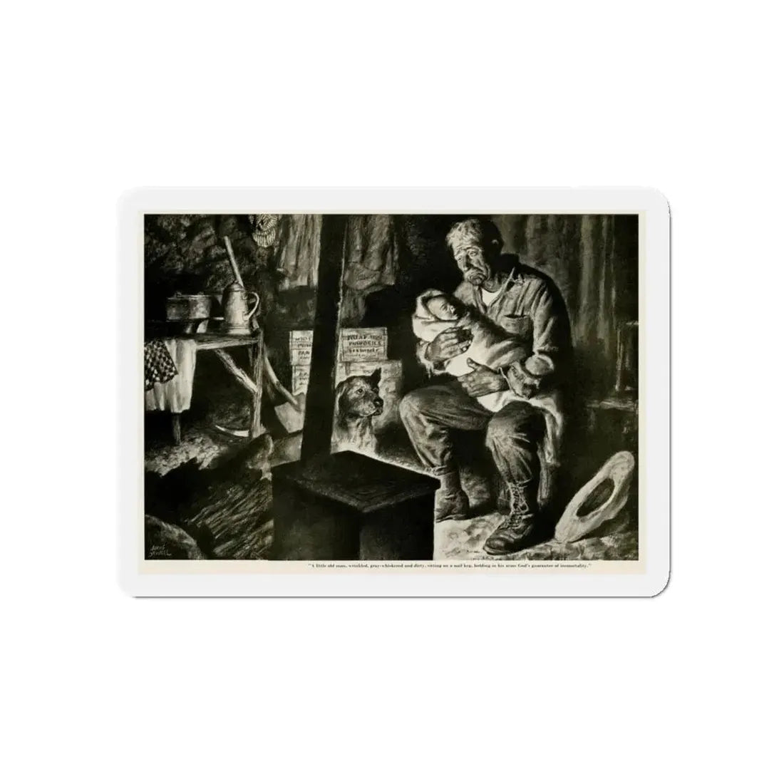 Old Matt, 1949 (Magazine Illustration) Refrigerator Magnet 5 Inch - The Sticker Space