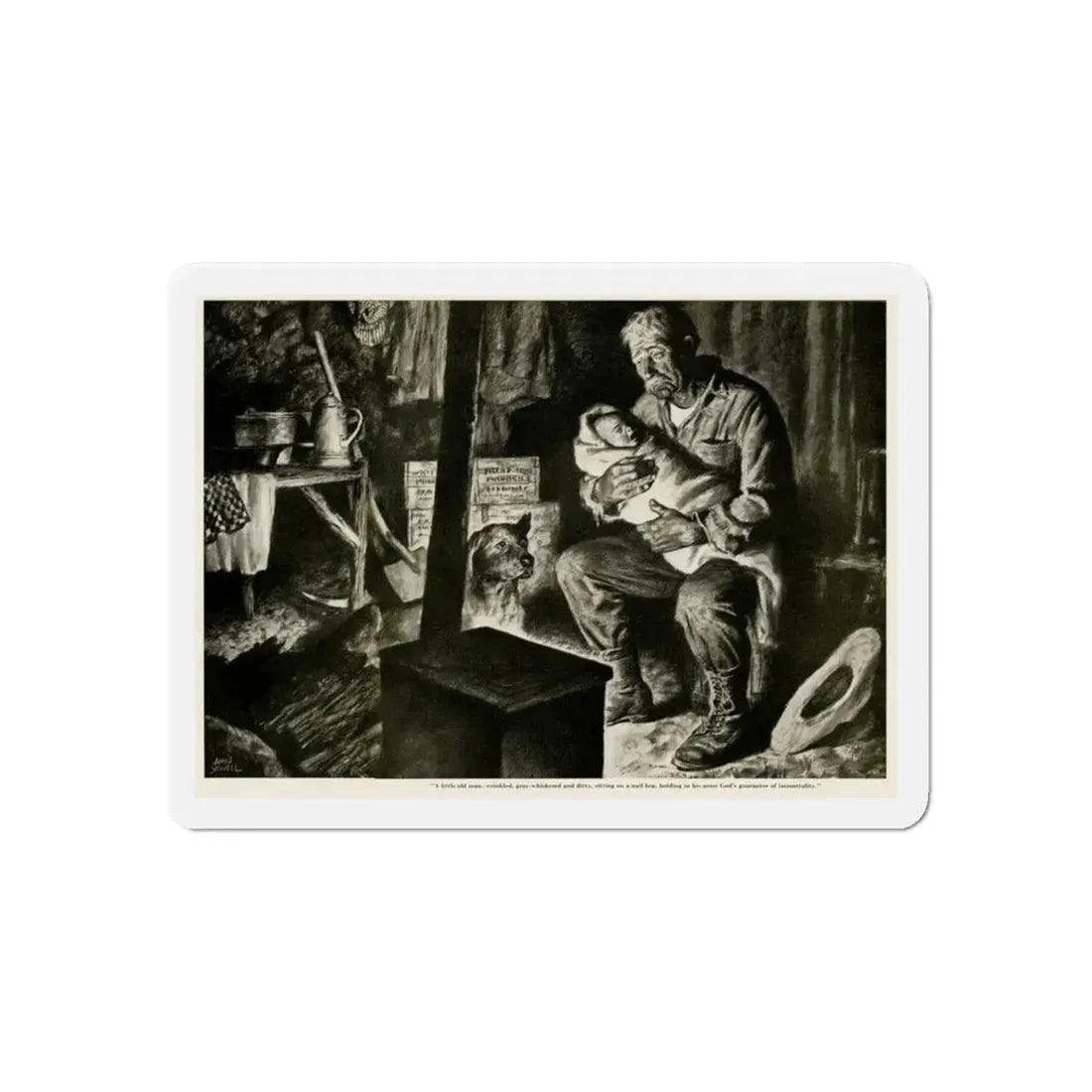 Old Matt, 1949 (Magazine Illustration) Refrigerator Magnet 6 Inch - The Sticker Space