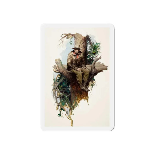 Old Scout (Magazine Illustration) Refrigerator Magnet 6 Inch - The Sticker Space