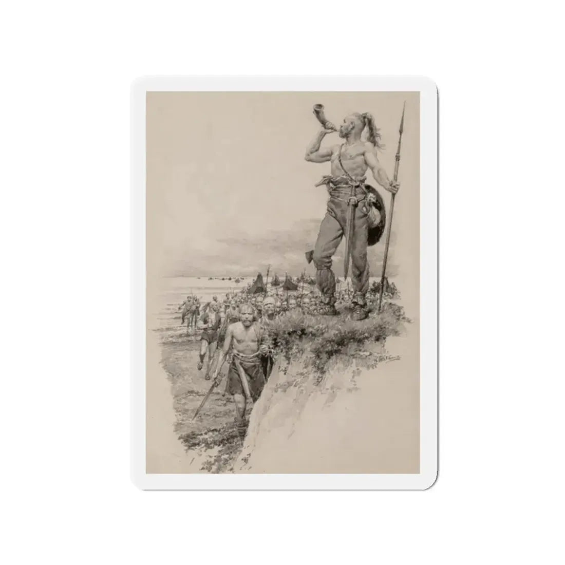 Old Tales Re-told, Britannia and Eve magazine interior illustration, May 1, 1940 (Magazine Illustration) Refrigerator Magnet - The Sticker Space