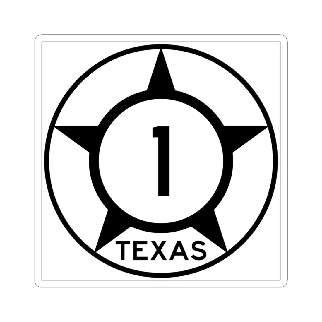 Old Texas 1 (Texas) (Road Sign) STICKER Vinyl Kiss-Cut Decal 4 Inch White - The Sticker Space