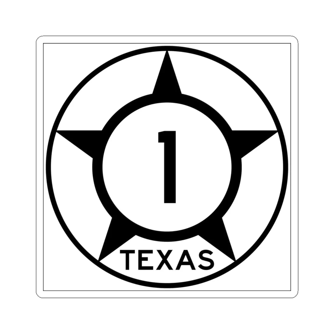 Old Texas 1 (Texas) (Road Sign) STICKER Vinyl Kiss-Cut Decal 6 Inch White - The Sticker Space