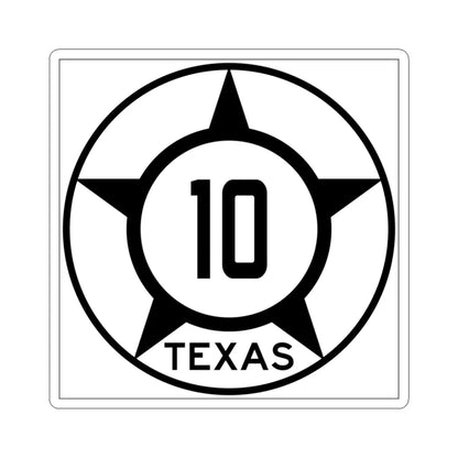 Old Texas 10 (Texas) (Road Sign) STICKER Vinyl Kiss-Cut Decal 3 Inch White - The Sticker Space