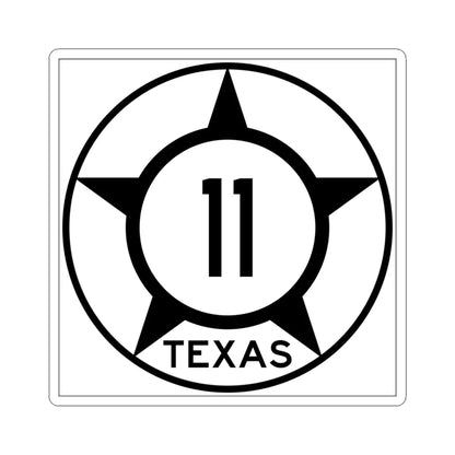 Old Texas 11 (Texas) (Road Sign) STICKER Vinyl Kiss-Cut Decal 6 Inch White - The Sticker Space