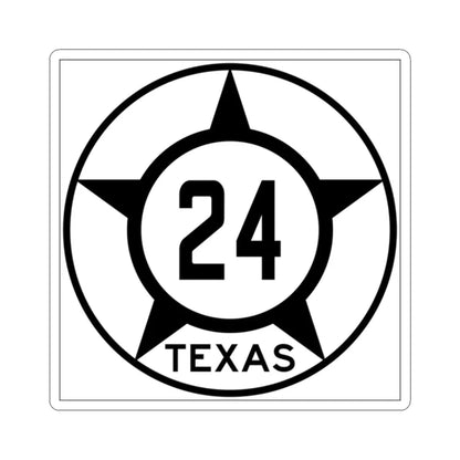 Old Texas 24 (Texas) (Road Sign) STICKER Vinyl Kiss-Cut Decal 2 Inch White - The Sticker Space