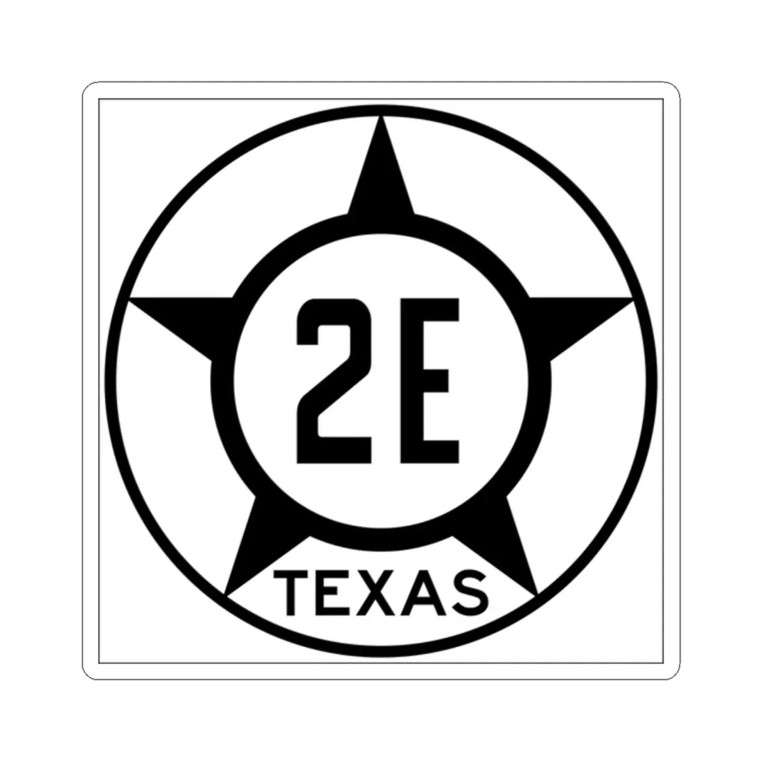 Old Texas 2E (Texas) (Road Sign) STICKER Vinyl Kiss-Cut Decal 2 Inch White - The Sticker Space