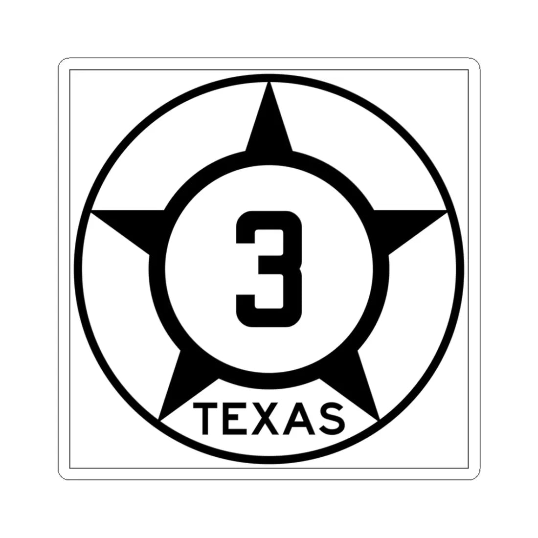 Old Texas 3 (Texas) (Road Sign) STICKER Vinyl Kiss-Cut Decal 3 Inch White - The Sticker Space