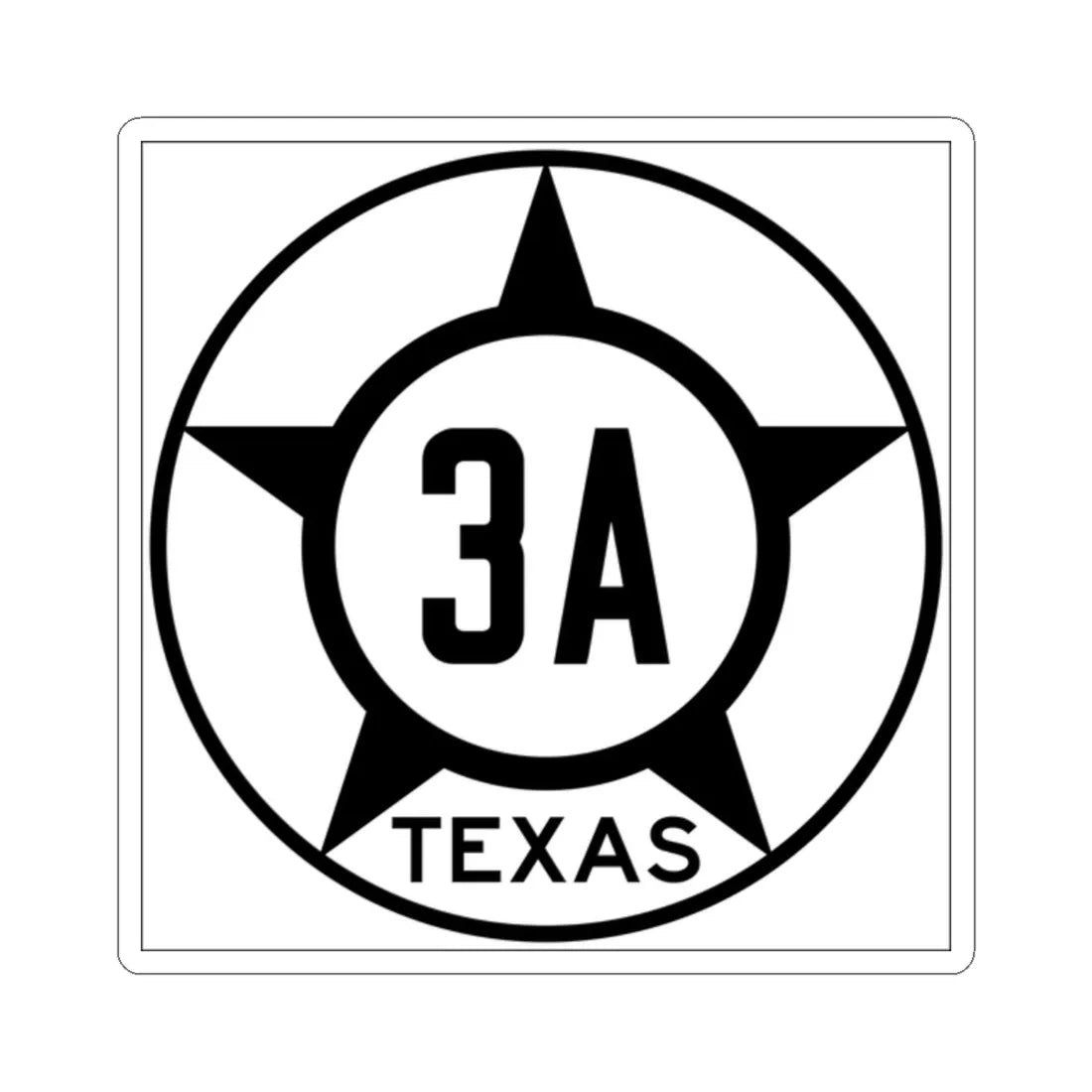 Old Texas 3A (Texas) (Road Sign) STICKER Vinyl Kiss-Cut Decal 2 Inch White - The Sticker Space
